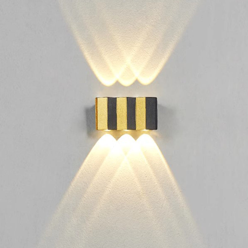 Moderne Einfachheit Wasserdichte Aluminium Rechteckige Gebogene Auf- und Abwärts LED Wandlampe Für Outdoor Patio | Brehn