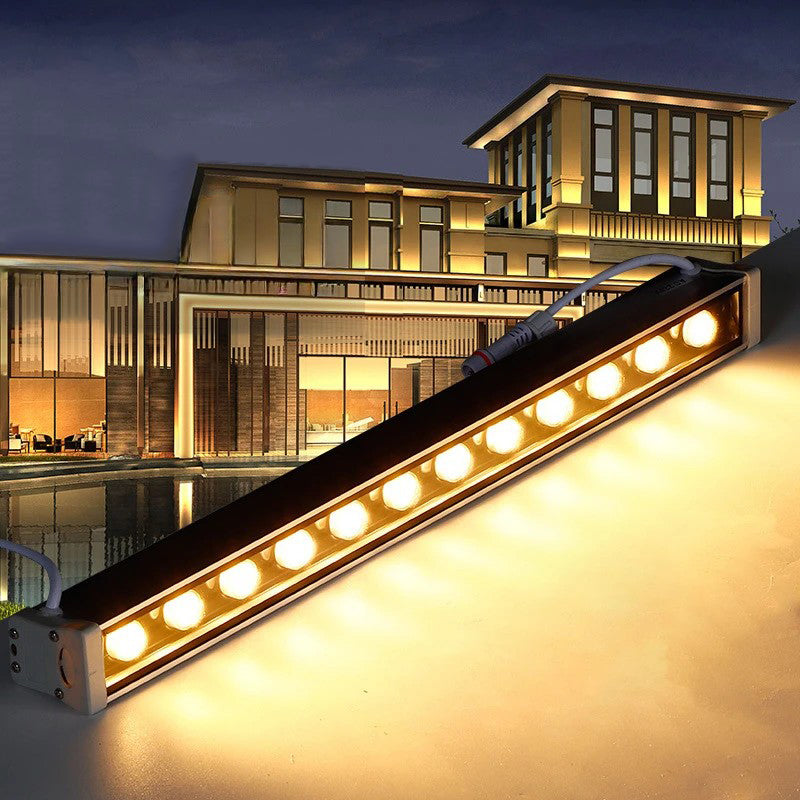 Moderne Einfachheit Wasserdicht Aluminium Verstärkt Glas Streifen Rechteckige LED Wandleuchte Lampe Für Außenpatio | Brehn