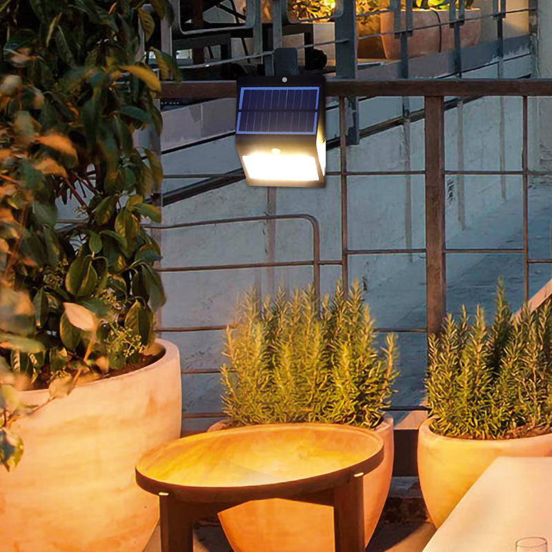 Moderne Einfachheit Solar wasserdichtes Triangle ABS PC Menschensensor LED Wandleuchte Lampe Außenlicht für Außenpatio | Brehn