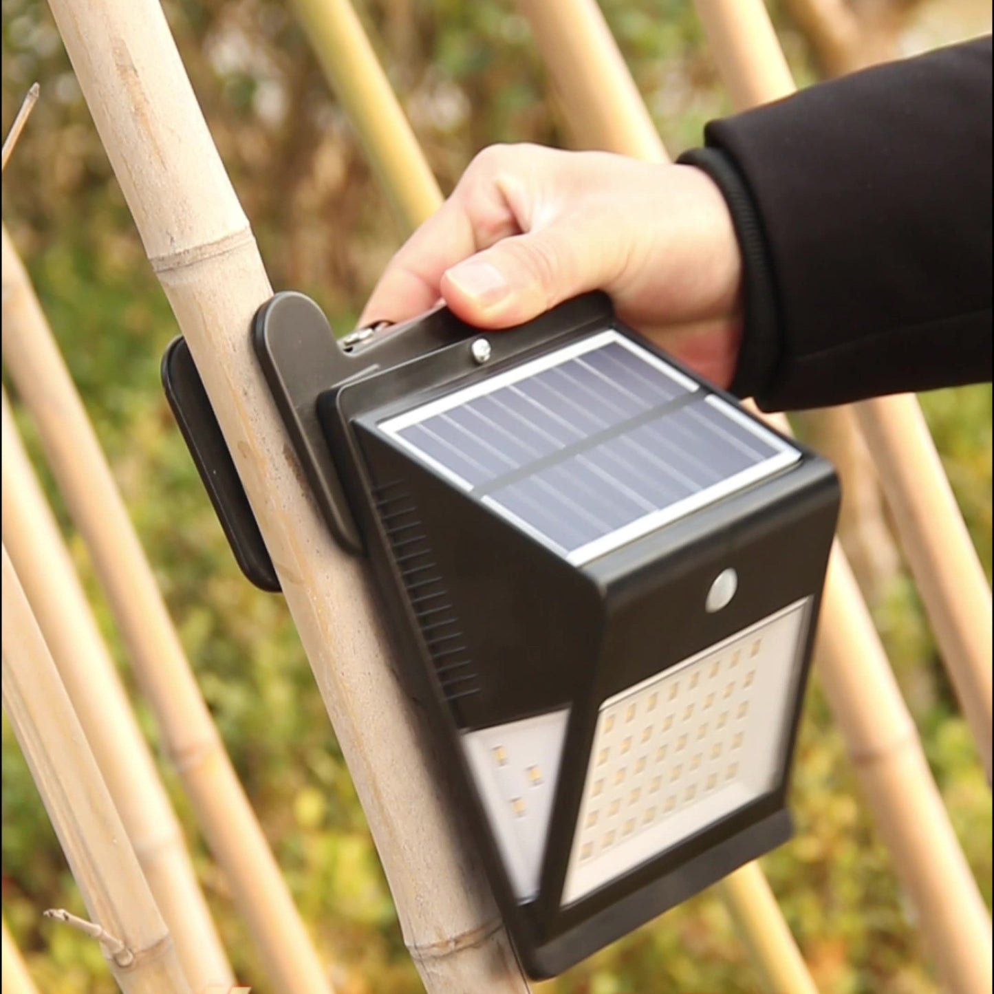 Moderne Einfachheit Solar wasserdichtes Triangle ABS PC Menschensensor LED Wandleuchte Lampe Außenlicht für Außenpatio | Brehn