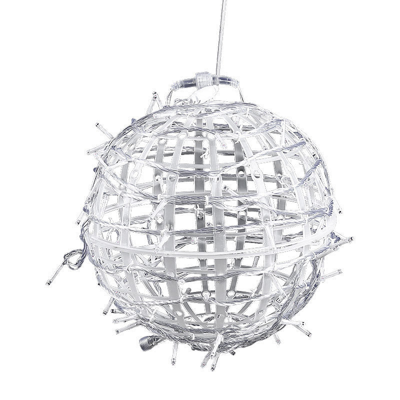Moderne Art Deco Solar Wasserdicht Weben Ball Hängend PVC Kunststoff LED Außenlicht Landschaft Beleuchtung Für Garten | Brehn
