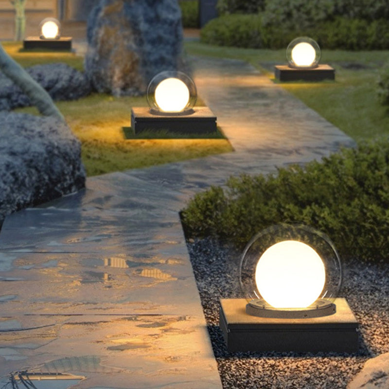 Moderne Schlichtheit Solar Wasserdicht Edelstahl PE PMMA Ball Mond 1-Licht Außenleuchte für Garten | Brehn