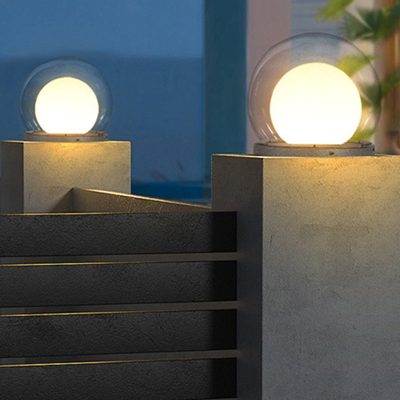 Moderne Schlichtheit Solar Wasserdicht Edelstahl PE PMMA Ball Mond 1-Licht Außenleuchte für Garten | Brehn