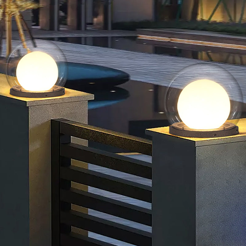 Moderne Schlichtheit Solar Wasserdicht Edelstahl PE PMMA Ball Mond 1-Licht Außenleuchte für Garten | Brehn