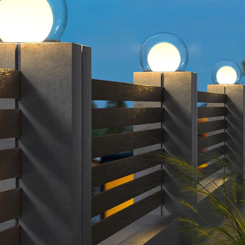Moderne Schlichtheit Solar Wasserdicht Edelstahl PE PMMA Ball Mond 1-Licht Außenleuchte für Garten | Brehn