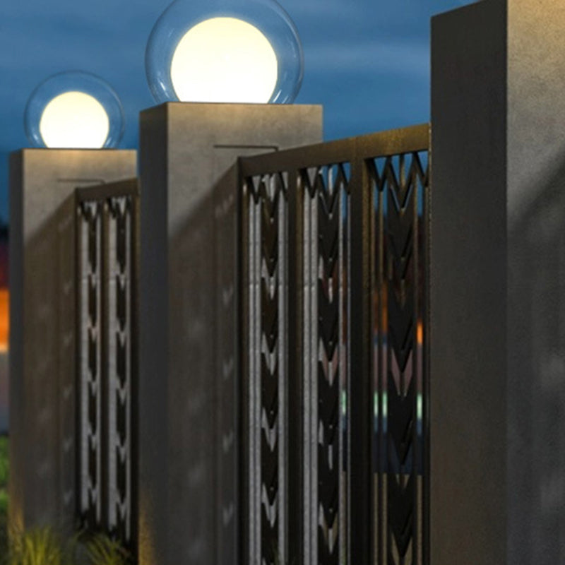 Moderne Schlichtheit Solar Wasserdicht Edelstahl PE PMMA Ball Mond 1-Licht Außenleuchte für Garten | Brehn