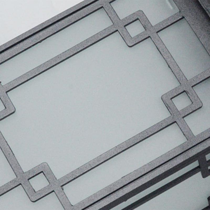 Traditionelle chinesische wasserdichte Eisen-Aluminium-Glas-Zylinder-Pergola 1-Licht Semi-Flush-Mount-Deckenleuchte Außenleuchte für Außenpatio | Brehn