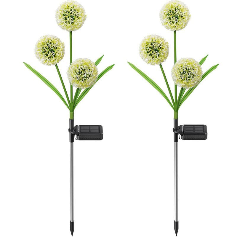 Solarbetriebene, wasserdichte LED-Außenleuchte mit Löwenzahn-Motiv, Edelstahl, ABS-Kupferdraht und Erdungsstecker für Garten