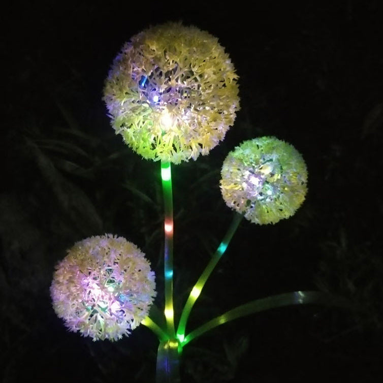 Moderne Art Deco Solar wasserdicht Edelstahl ABS Kupferdraht Löwenzahn Pflanzenball Erdstecker LED Außenlicht Landschaftsbeleuchtung für Garten | Brehn