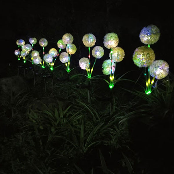Moderne Art Deco Solar wasserdicht Edelstahl ABS Kupferdraht Löwenzahn Pflanzenball Erdstecker LED Außenlicht Landschaftsbeleuchtung für Garten | Brehn