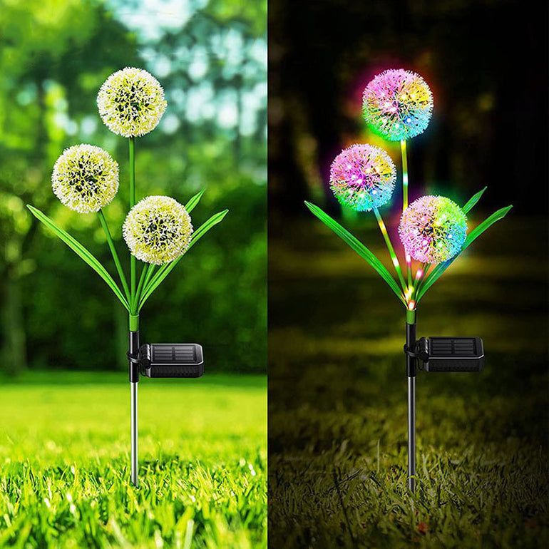 Moderne Art Deco Solar wasserdicht Edelstahl ABS Kupferdraht Löwenzahn Pflanzenball Erdstecker LED Außenlicht Landschaftsbeleuchtung für Garten | Brehn