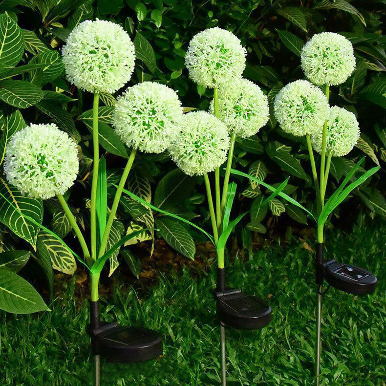 Moderne Art Deco Solar wasserdicht Edelstahl ABS Kupferdraht Löwenzahn Pflanzenball Erdstecker LED Außenlicht Landschaftsbeleuchtung für Garten | Brehn