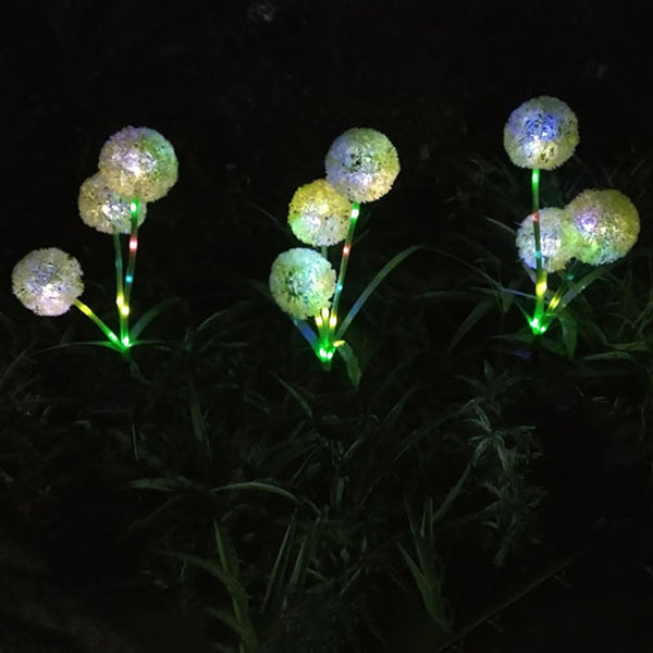 Moderne Art Deco Solar wasserdicht Edelstahl ABS Kupferdraht Löwenzahn Pflanzenball Erdstecker LED Außenlicht Landschaftsbeleuchtung für Garten | Brehn