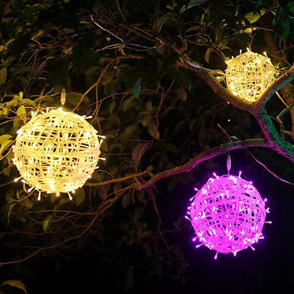 Moderne Art Deco wasserdichte PVC hängende Ball-Dekoration LED Außenpendelleuchte Außenlicht für Garten | Brehn