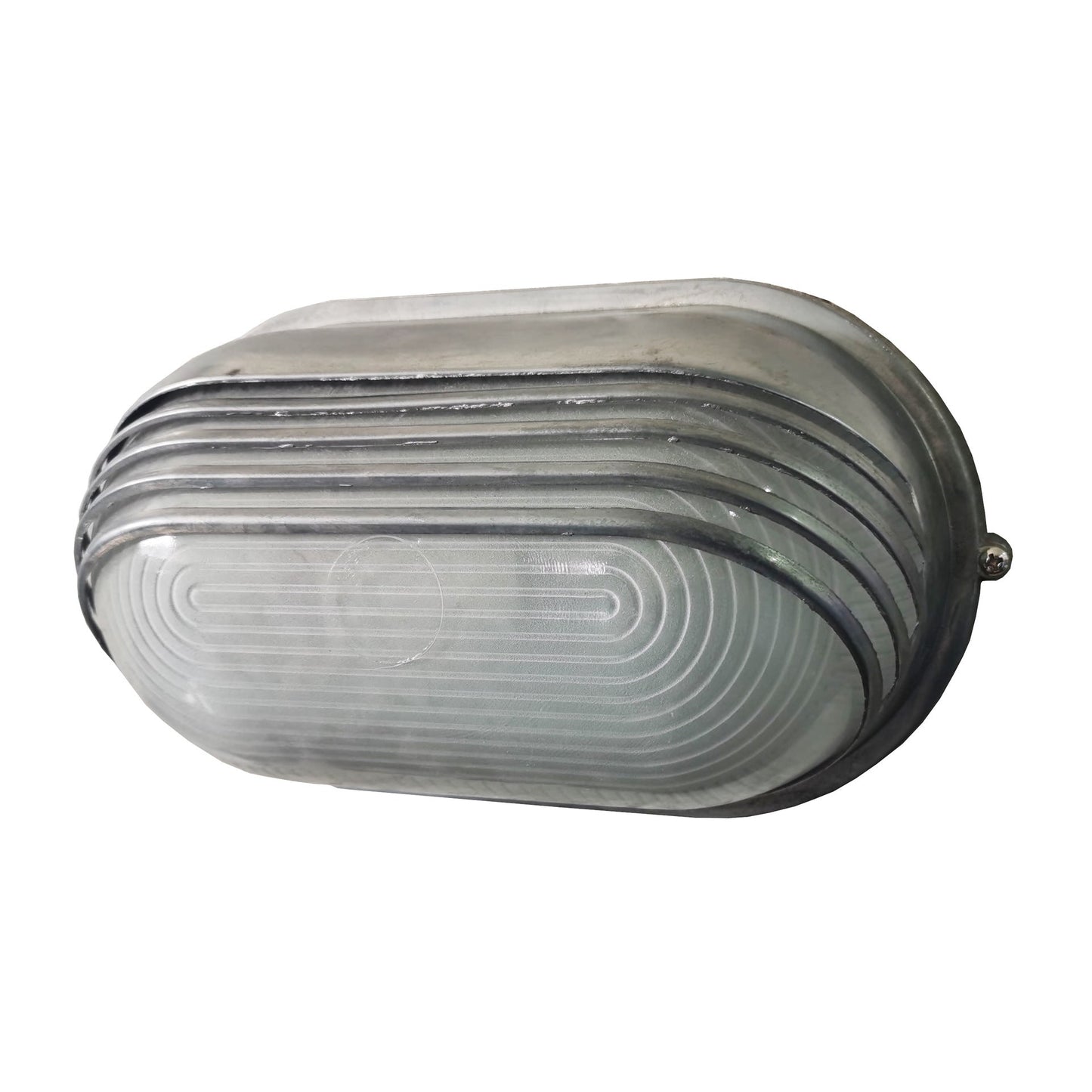 Zeitgenössische Industrie wasserdicht Aluminium Glas satiniert oval gestreift 1-Licht Wand Sconce Lampe für Außenpatio | Brehn