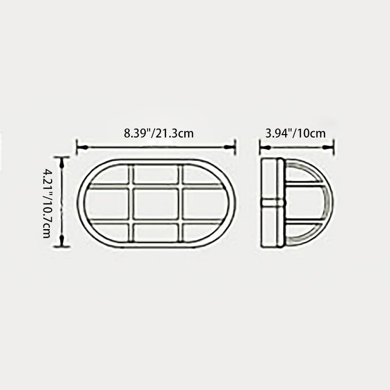 Zeitgenössische Industrie wasserdicht Aluminium Glas satiniert oval gestreift 1-Licht Wand Sconce Lampe für Außenpatio | Brehn