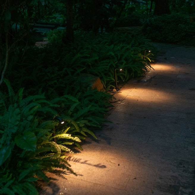 Zeitgenössische industrielle wasserdichte Aluminiumverstärkte Glas gebogene Röhren LED Außenleuchte Landschaftsbeleuchtung für Garten | Brehn