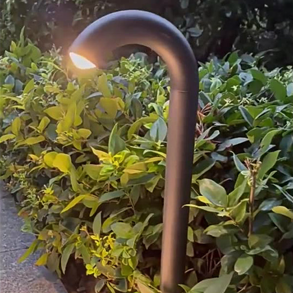 Zeitgenössische industrielle wasserdichte Aluminiumverstärkte Glas gebogene Röhren LED Außenleuchte Landschaftsbeleuchtung für Garten | Brehn