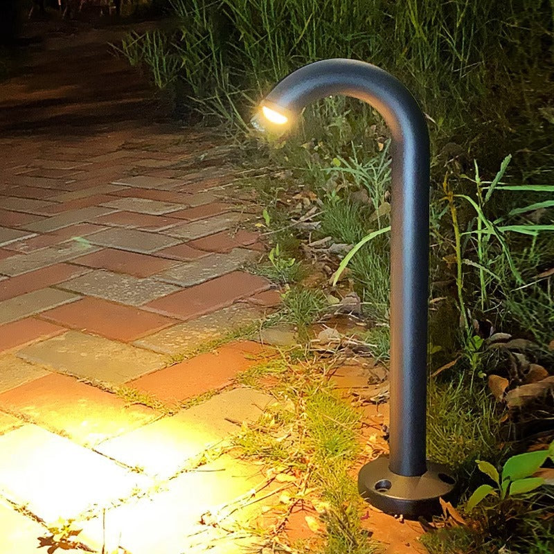 Zeitgenössische industrielle wasserdichte Aluminiumverstärkte Glas gebogene Röhren LED Außenleuchte Landschaftsbeleuchtung für Garten | Brehn