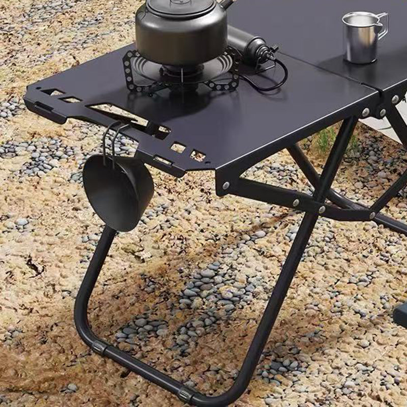 Moderner Minimalistischer Rechteckiger Kohlenstoffstahl Klappbarer Faltetisch Für Außenbereich | Brehn