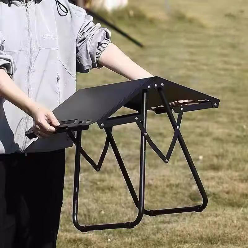 Moderner Minimalistischer Rechteckiger Kohlenstoffstahl Klappbarer Faltetisch Für Außenbereich | Brehn