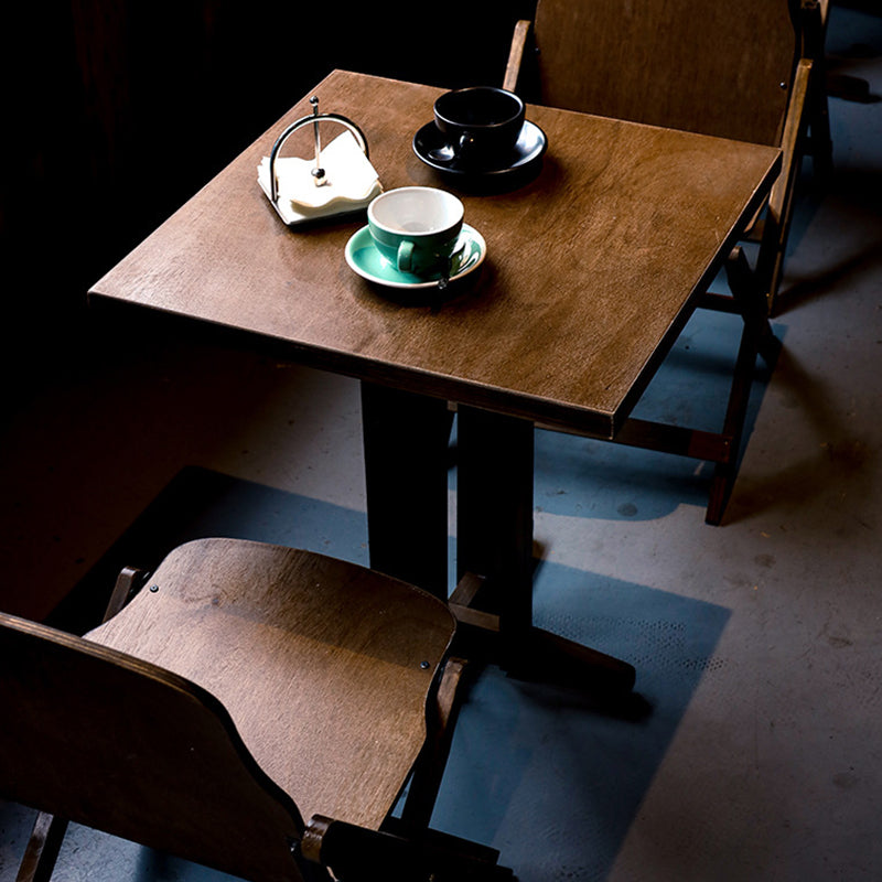 Modernes Retro-Couchtisch- und Stuhlset aus Massivholz, Sperrholz und Eisen, rund und quadratisch, für Balkon und Wohnzimmer