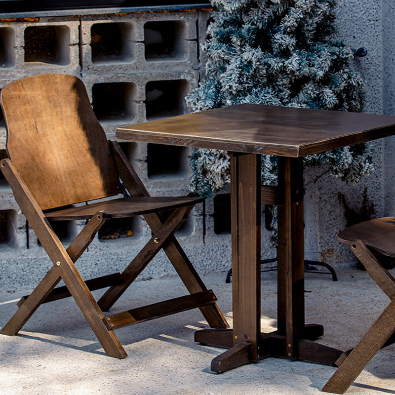 Modernes Retro-Couchtisch- und Stuhlset aus Massivholz, Sperrholz und Eisen, rund und quadratisch, für Balkon und Wohnzimmer