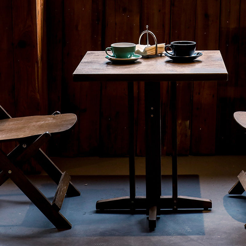 Modernes Retro-Couchtisch- und Stuhlset aus Massivholz, Sperrholz und Eisen, rund und quadratisch, für Balkon und Wohnzimmer