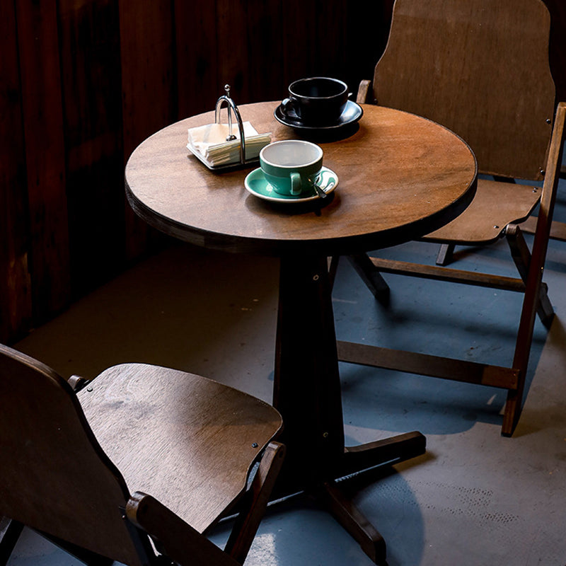 Modernes Retro-Couchtisch- und Stuhlset aus Massivholz, Sperrholz und Eisen, rund und quadratisch, für Balkon und Wohnzimmer