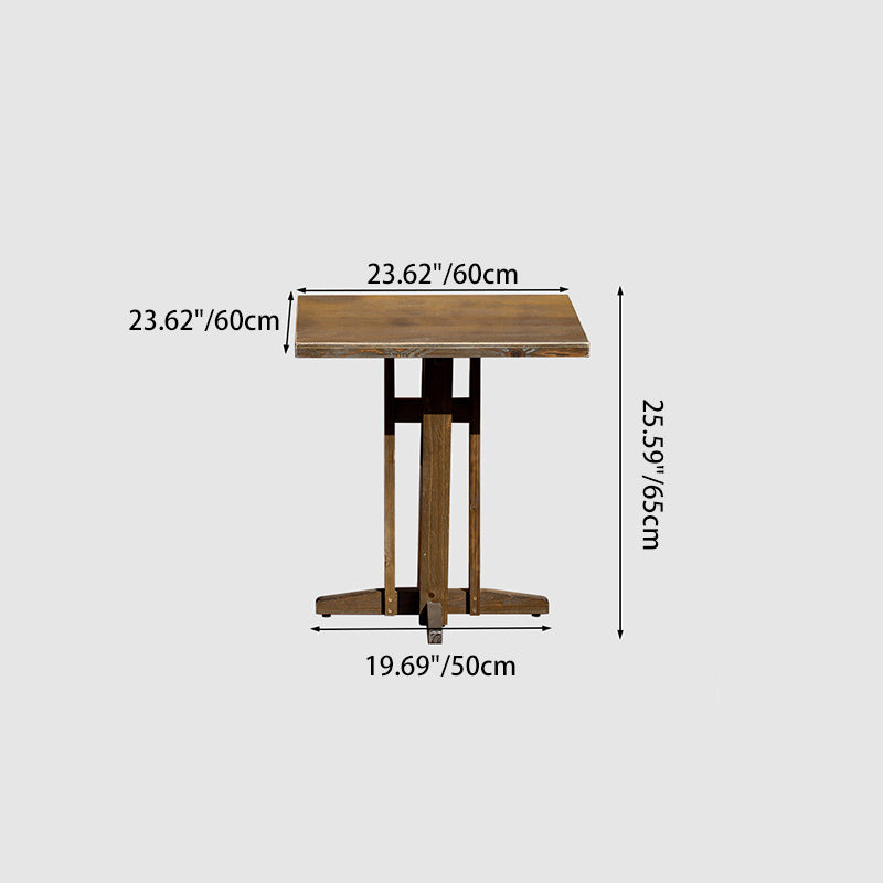 Modernes Retro-Couchtisch- und Stuhlset aus Massivholz, Sperrholz und Eisen, rund und quadratisch, für Balkon und Wohnzimmer