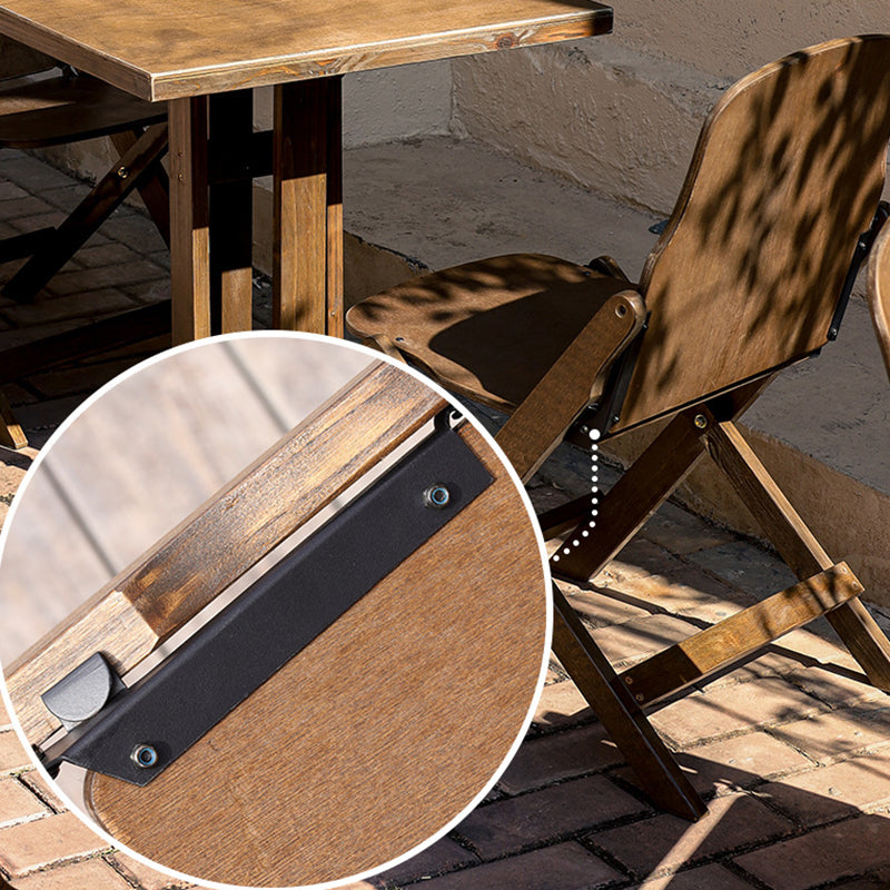 Modernes Retro-Couchtisch- und Stuhlset aus Massivholz, Sperrholz und Eisen, rund und quadratisch, für Balkon und Wohnzimmer