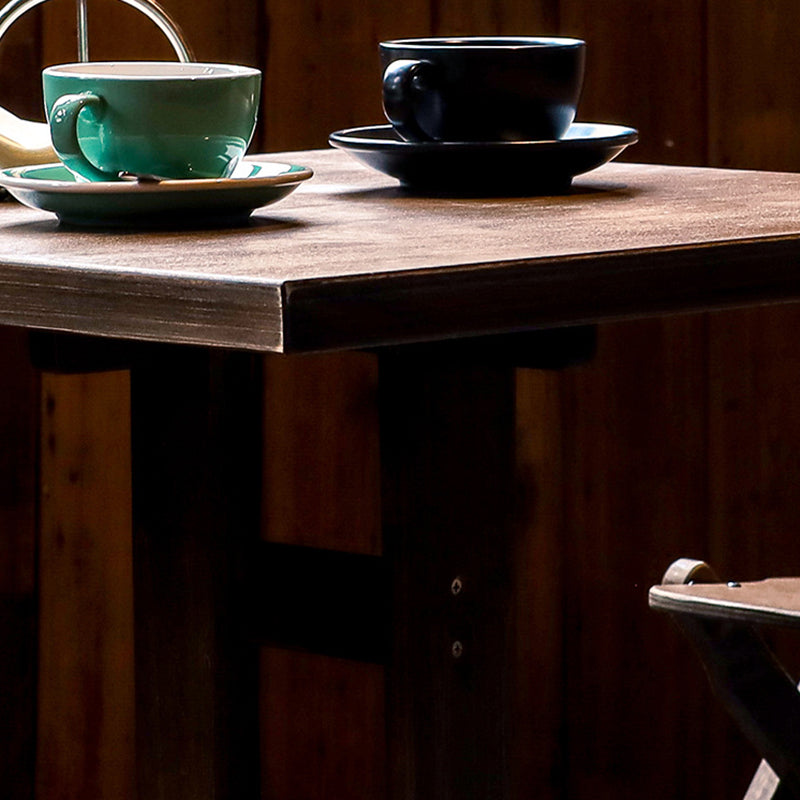 Modernes Retro-Couchtisch- und Stuhlset aus Massivholz, Sperrholz und Eisen, rund und quadratisch, für Balkon und Wohnzimmer