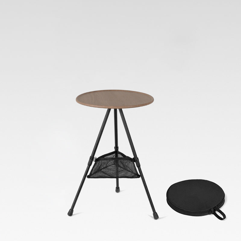 Moderne Einfachheit Aluminiumlegierung ABS Rund Faltbarer Outdoor Kaffeetisch 1-Tablett Taschenlampenhalter für draußen | Brehn
