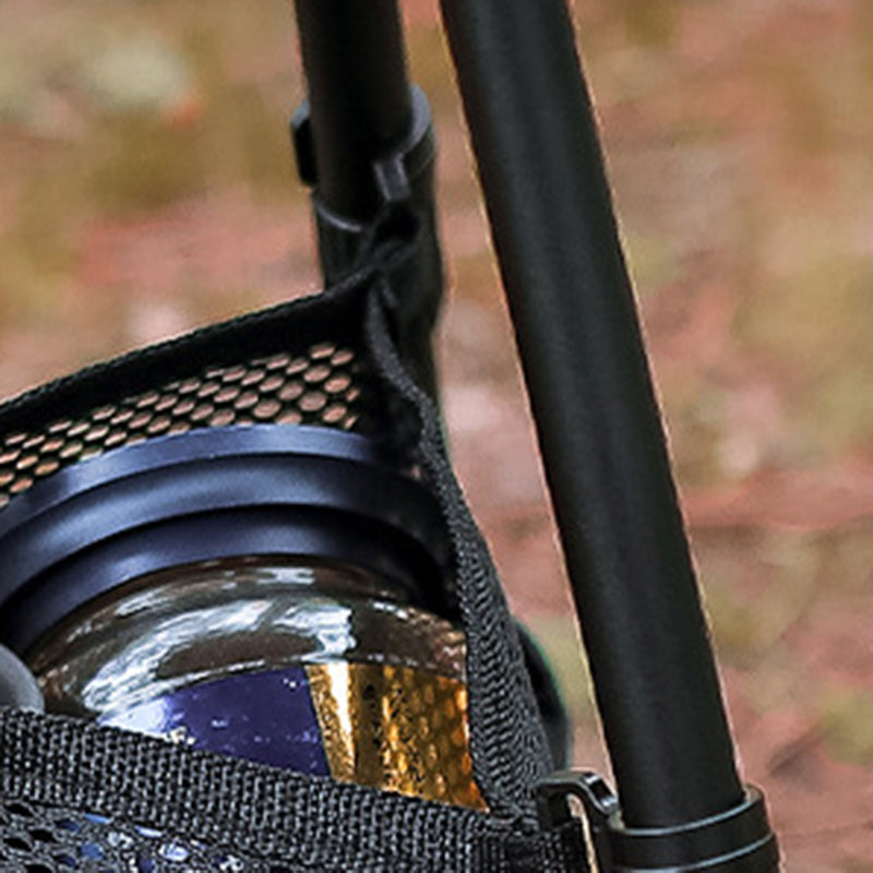 Runder, faltbarer Outdoor-Couchtisch aus Aluminiumlegierung und ABS mit einer Ablagefläche und Lampenhalterung für den Außenbereich