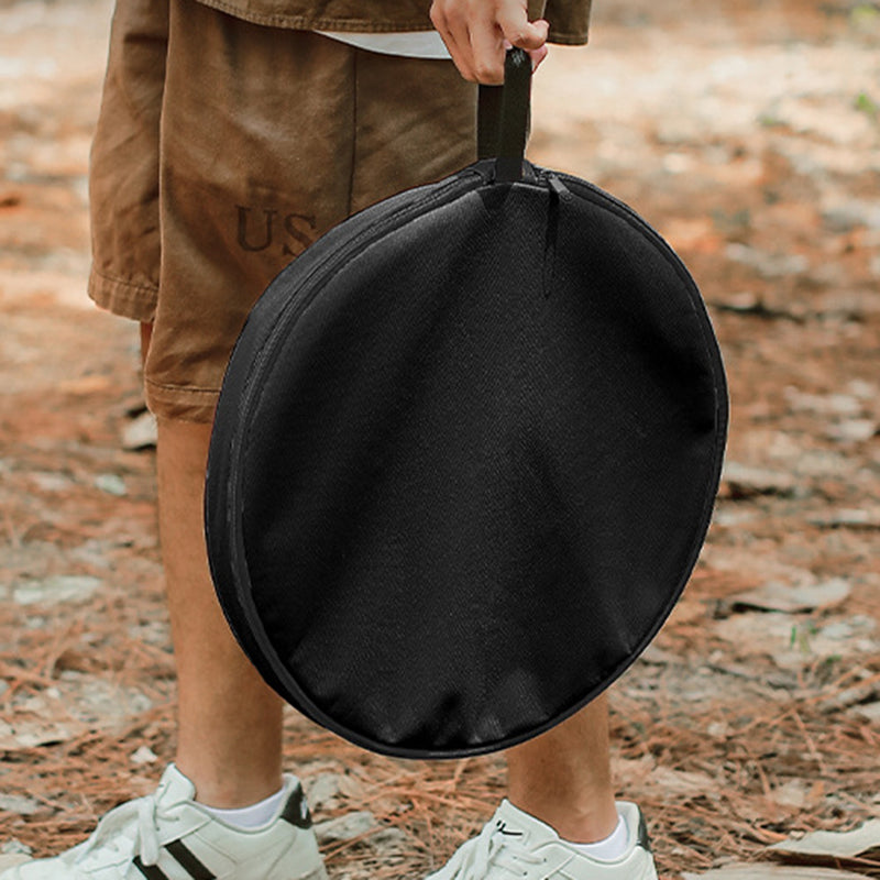 Moderne Einfachheit Aluminiumlegierung ABS Rund Faltbarer Outdoor Kaffeetisch 1-Tablett Taschenlampenhalter für draußen | Brehn