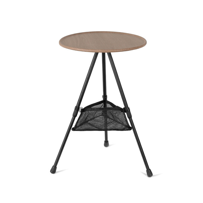 Moderne Einfachheit Aluminiumlegierung ABS Rund Faltbarer Outdoor Kaffeetisch 1-Tablett Taschenlampenhalter für draußen | Brehn