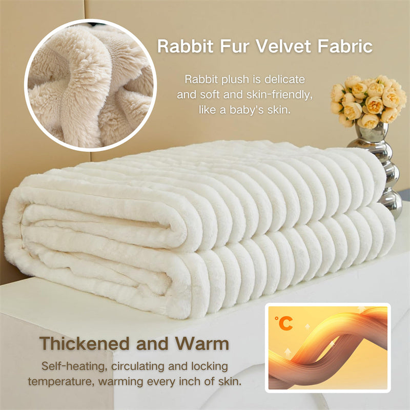 Luxuriöse Faux-Rabbit-Fell-Wurfdecke für ultimativen Komfort