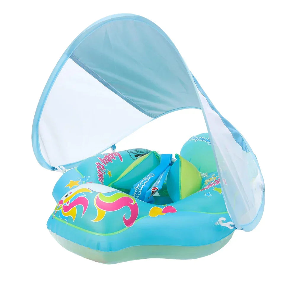 Aufblasbarer Baby-Schwimmring mit Sonnenschutz - Sicher und Komfortabel | Brehn
