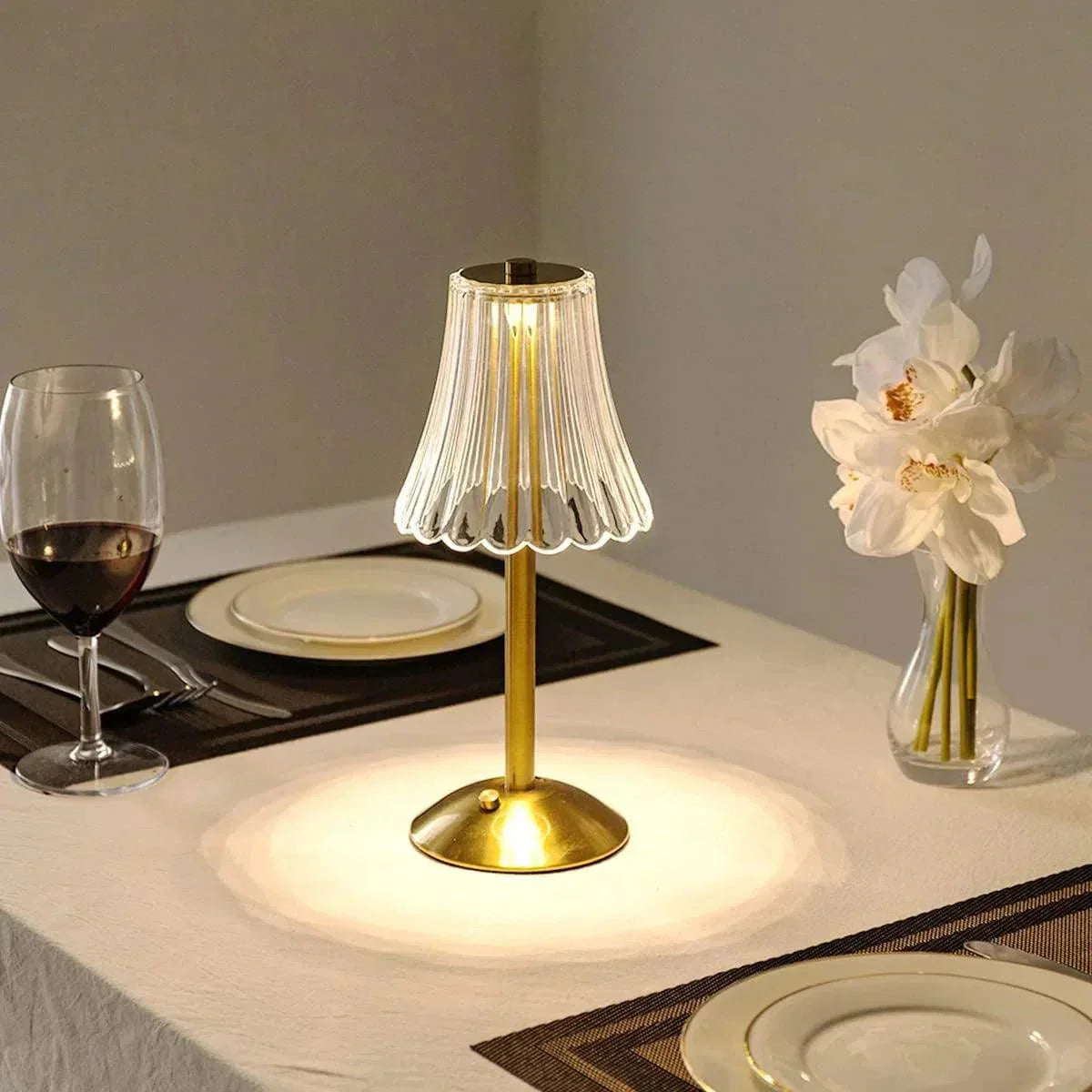 Brehn | AuraGlow Tischlampe - Wiederaufladbare LED-Lampe mit Dimmfunktion