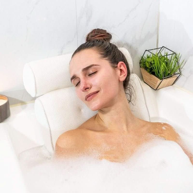 Ergonomisches Badewannenkissen zur Nacken- und Kopfstütze in der Badewanne