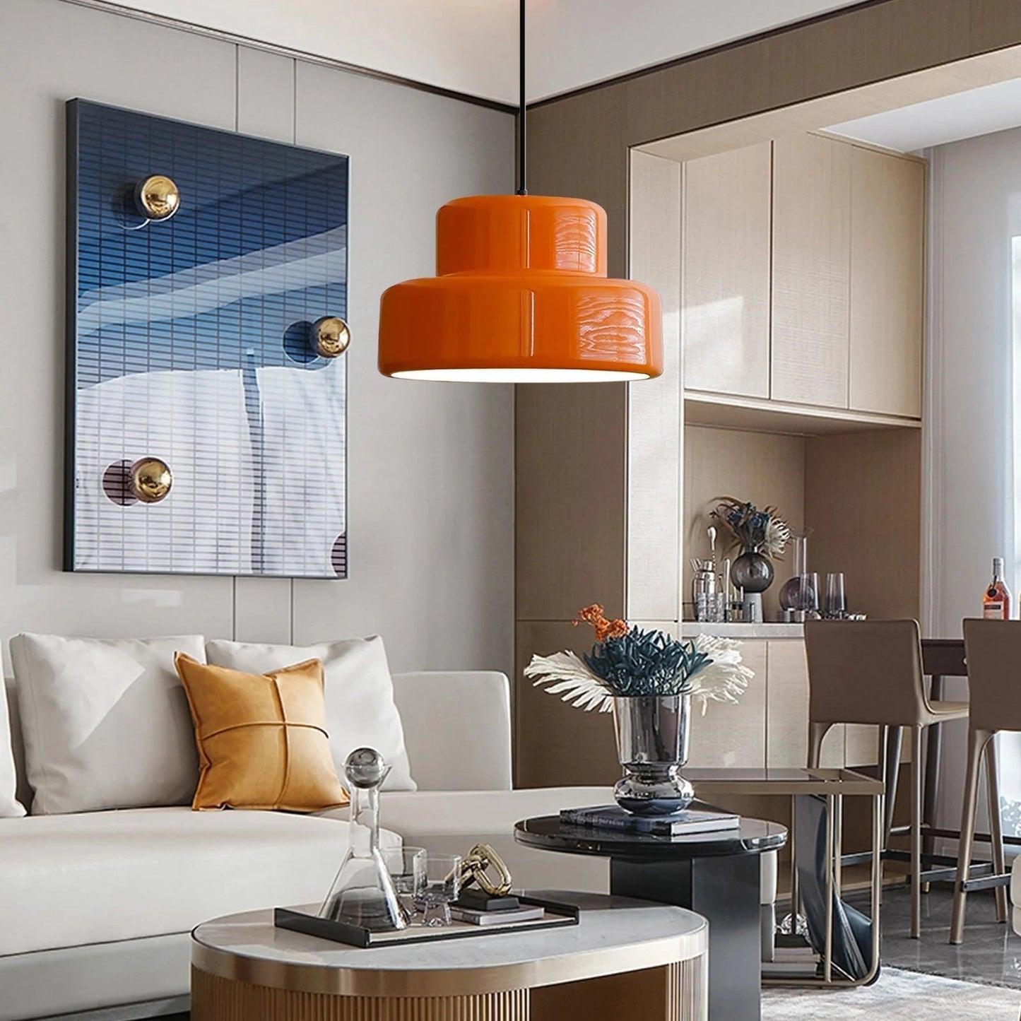 Brehn | Bauhaus Glow Light - Verzaubernde Orange Pendelleuchte für das Esszimmer