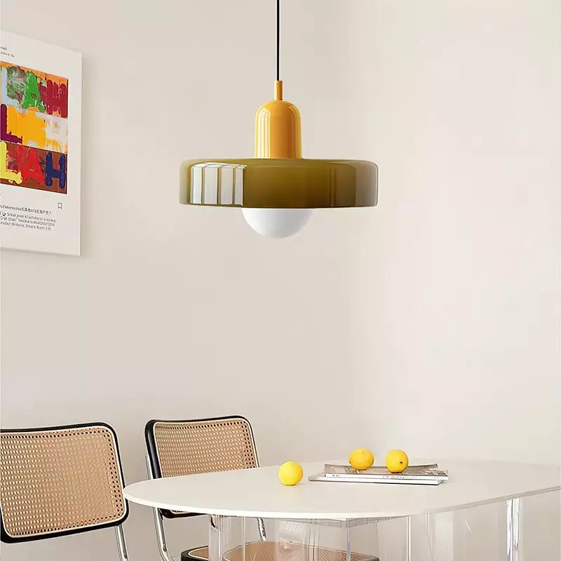 Farbenfrohe Bauhaus-Style Pendelleuchte - StiloGlas | Brehn