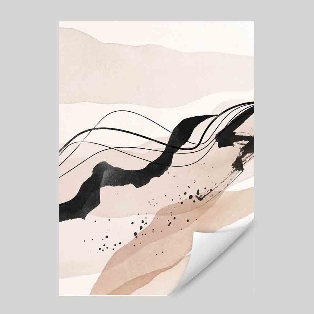 Abstrakte beige-schwarze Landschaft 01