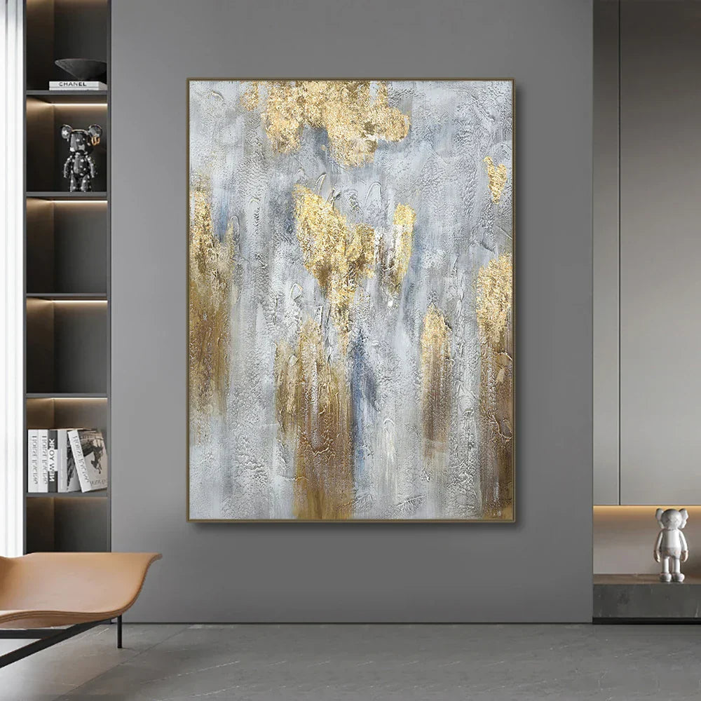 Große Größen Graue Goldene Minimalistische Wandkunst Feine Kunstleinwanddrucke Moderne Abstrakte Kunstbilder Für Zeitgenössische Inneneinrichtung Dekor
