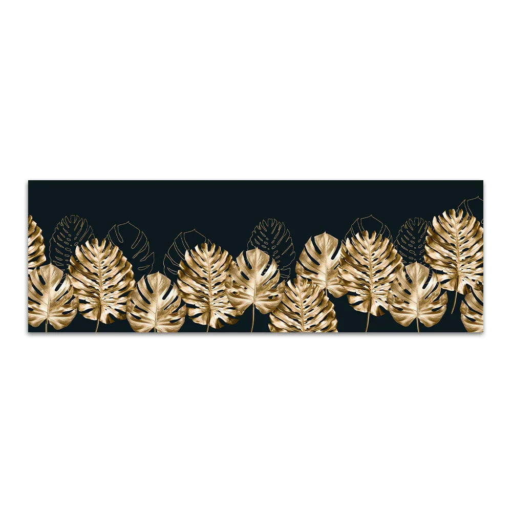 Große Größen Weites Format Tropische Botanische Wandkunst Feine Kunstleinwanddrucke Goldene Monstera Palmblätter Bilder Für Über Dem Bett Kunst Für Über Der Couch