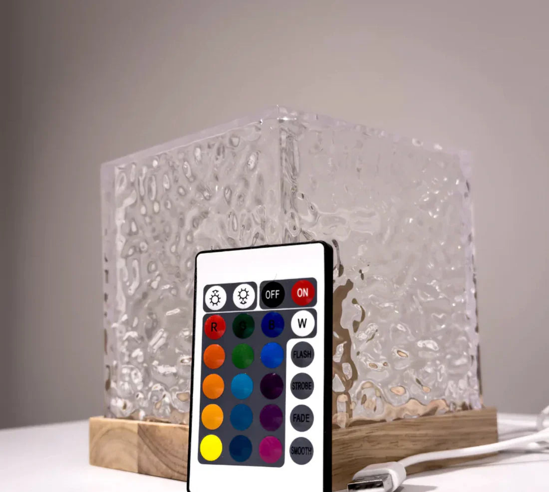 Brehn | AuroraGlow Projektionslampe | 16-Farben-RGB-Spektrum | Dynamische Wellensimulation | Fernbedienung & USB-Betrieb | Dimmbar in 6 Stufen