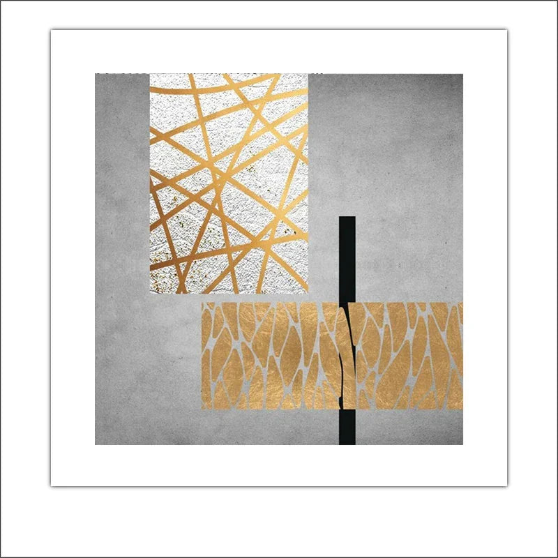 Schwarz Golden Abstrakte Wandkunst Quadratisches Format Fein Kunst Leinwand Drucke Retro Vintage Texturierte Designer Bilder Für Moderne Wohnzimmer Dekor