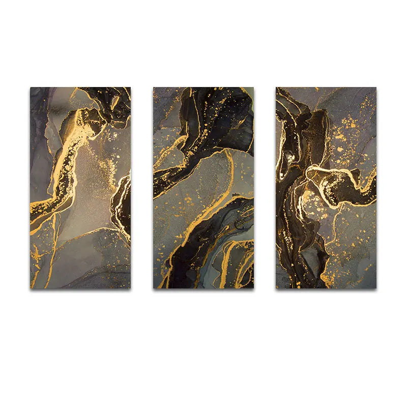 Schwarz Goldene Linie Marmor Druck Wandkunst Fine Art Leinwanddrucke Hohe Vertikale Rechteckige Kunstwerke Bilder Für Wohnzimmer Leichte Luxuriöse Wohnkultur