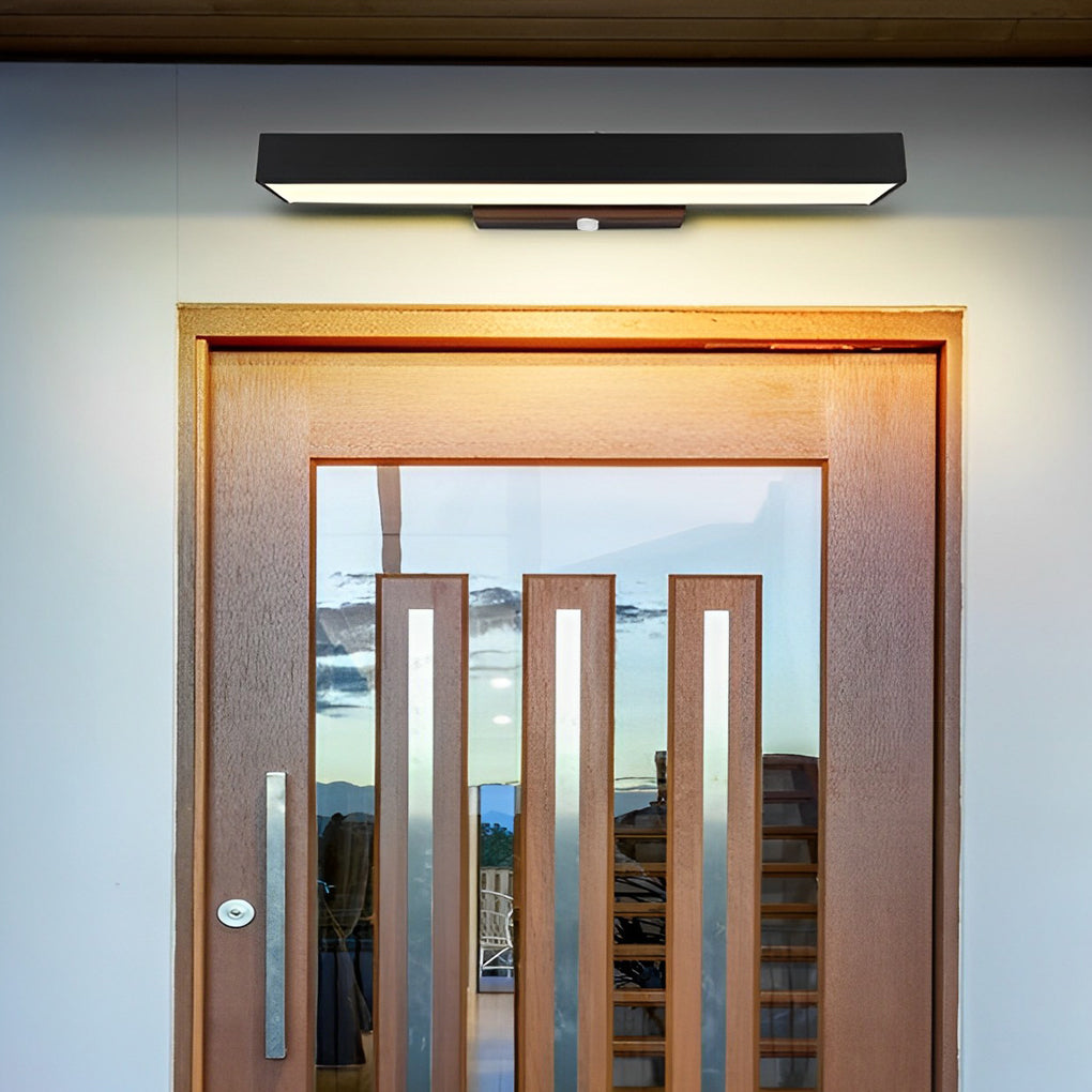 Moderne LED-Wandleuchte mit Bewegungssensor und schwarzem Gehäuse