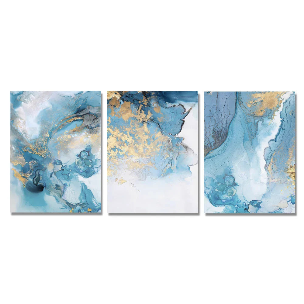 Blaue Goldene Marmor Druck Abstrakte Wand Kunst Feine Kunst Leinwand Drucke Bilder Für Wohnzimmer Esszimmer Hotelzimmer Schlafzimmer Kunst Dekor